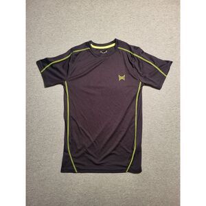 VTG Tapout Shirt Boys Large 14/16 Black Neon Yellow MMA Y2K Graphic Logo Stretch